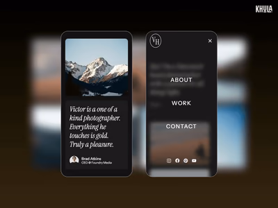Mobile website design mockup